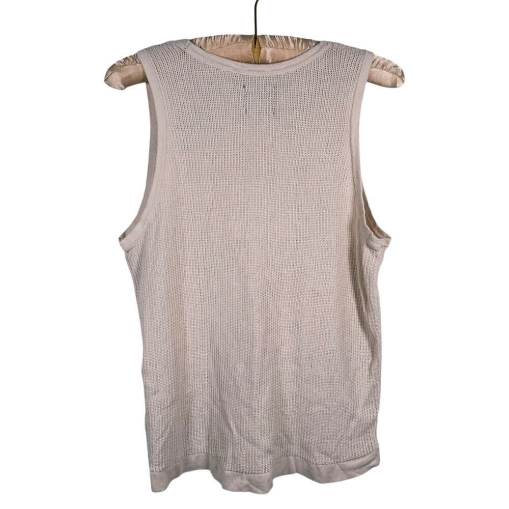 Abercrombie & Fitch Men Crochet Knit Tank Top Size S Beige Indie Granola Minimal - Picture 3 of 9